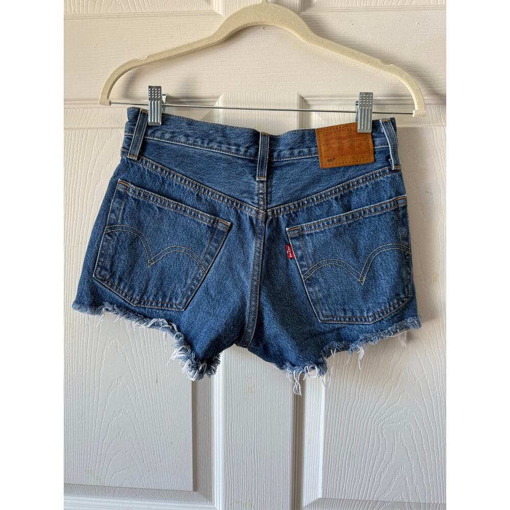 Levi’s 501 Button Fly Cutoff Denim Jean‎ Shorts Size 25 Big E Festival Capsule